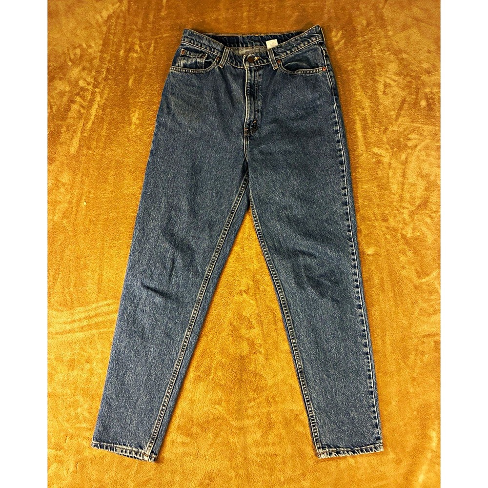 VTG 90s Levi's 521 Womens Jeans 12 Medium Blue Medium Wash Tapered Fit USA Made